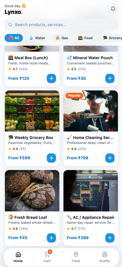 Lynxo mobile app screen 7